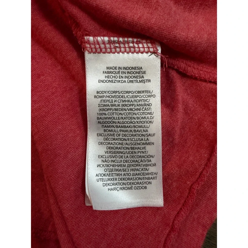 Polo Ralph Lauren Mens Large Red Heathered Cotton Crew Neck T-Shirt Short Sleeve